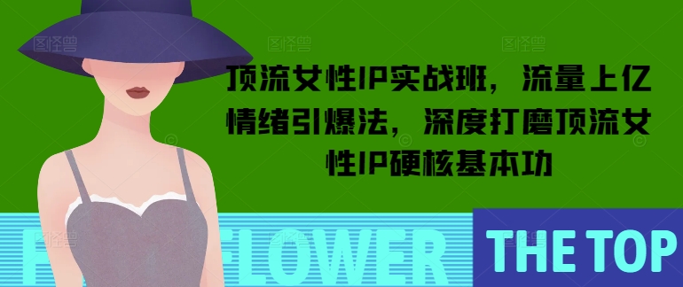 顶流女性IP实战班，流量上亿情绪引爆法，深度打磨顶流女性IP硬核基本功-网赚部落