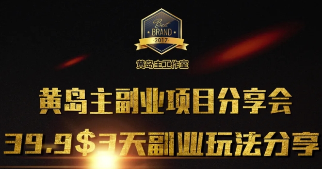 黄岛主副业分享会1期：3天3个副业玩法，速度上车-网赚部落