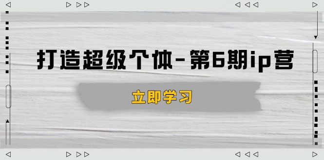 打造 超级个体-第6期ip营：商业认知,产品设计,成交演练,解决知识变现难题-网赚部落