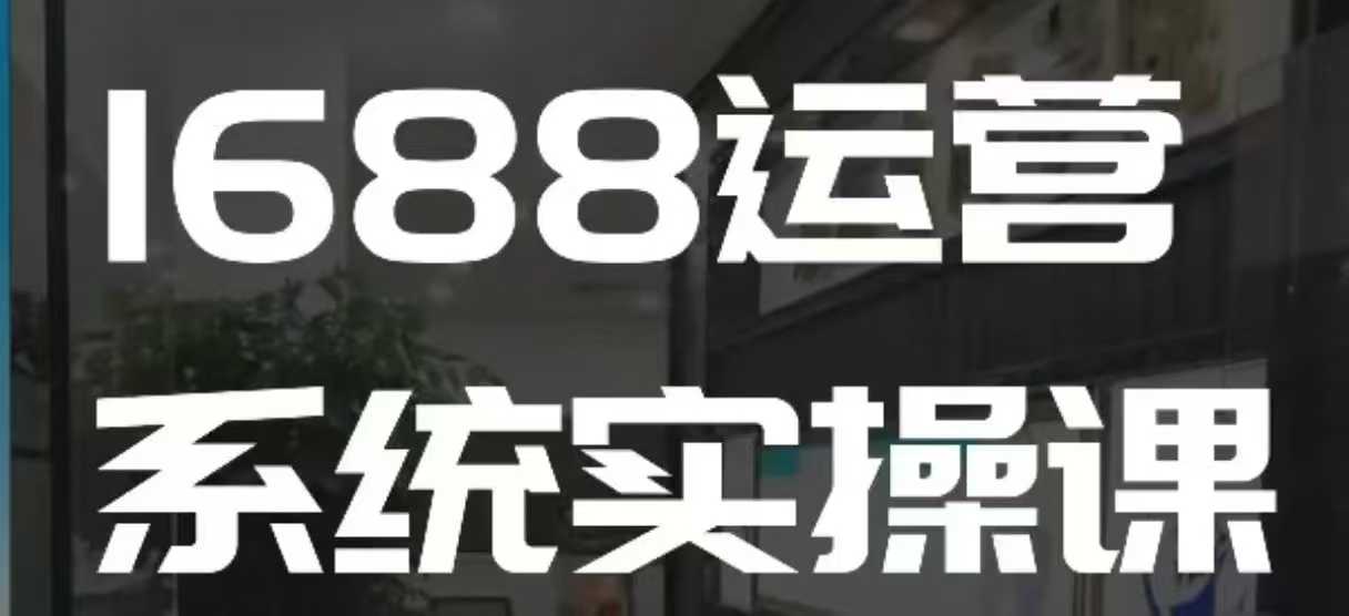1688高阶运营系统实操课，快速掌握1688店铺运营的核心玩法-网赚部落
