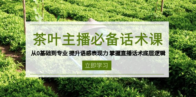 茶叶 主播必备话术课 从0基础到专业 提升语感表现力 掌握直播话术底层逻辑-网赚部落